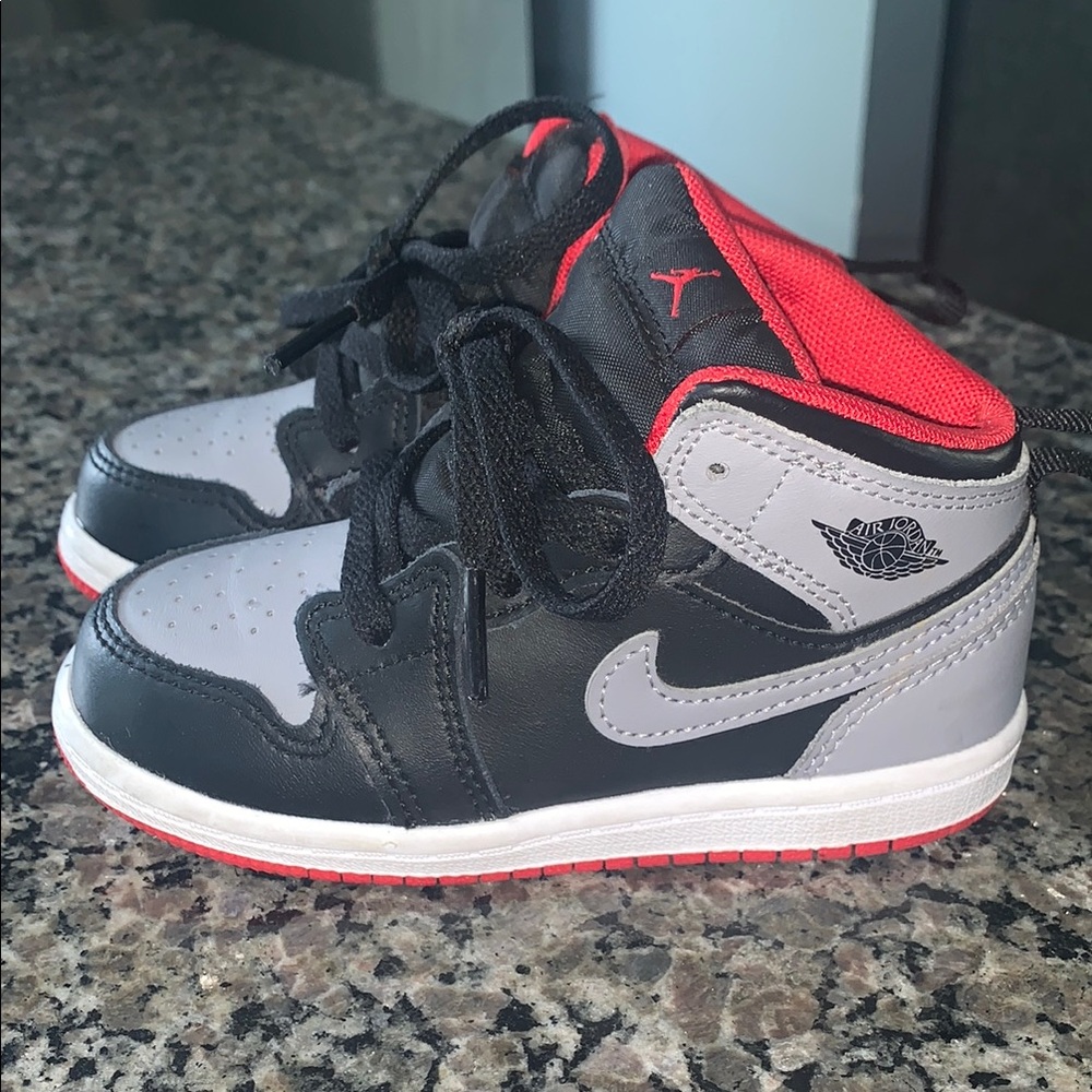 Nike/Jordan Ones  Kids Black, Red and Gray Sneakers 
Open to Offers!